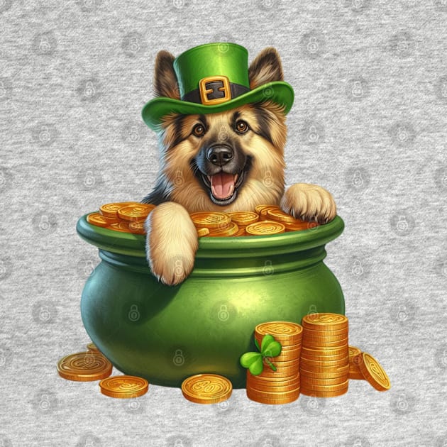 St Patricks Day German Shepherd Dog by Chromatic Fusion Studio